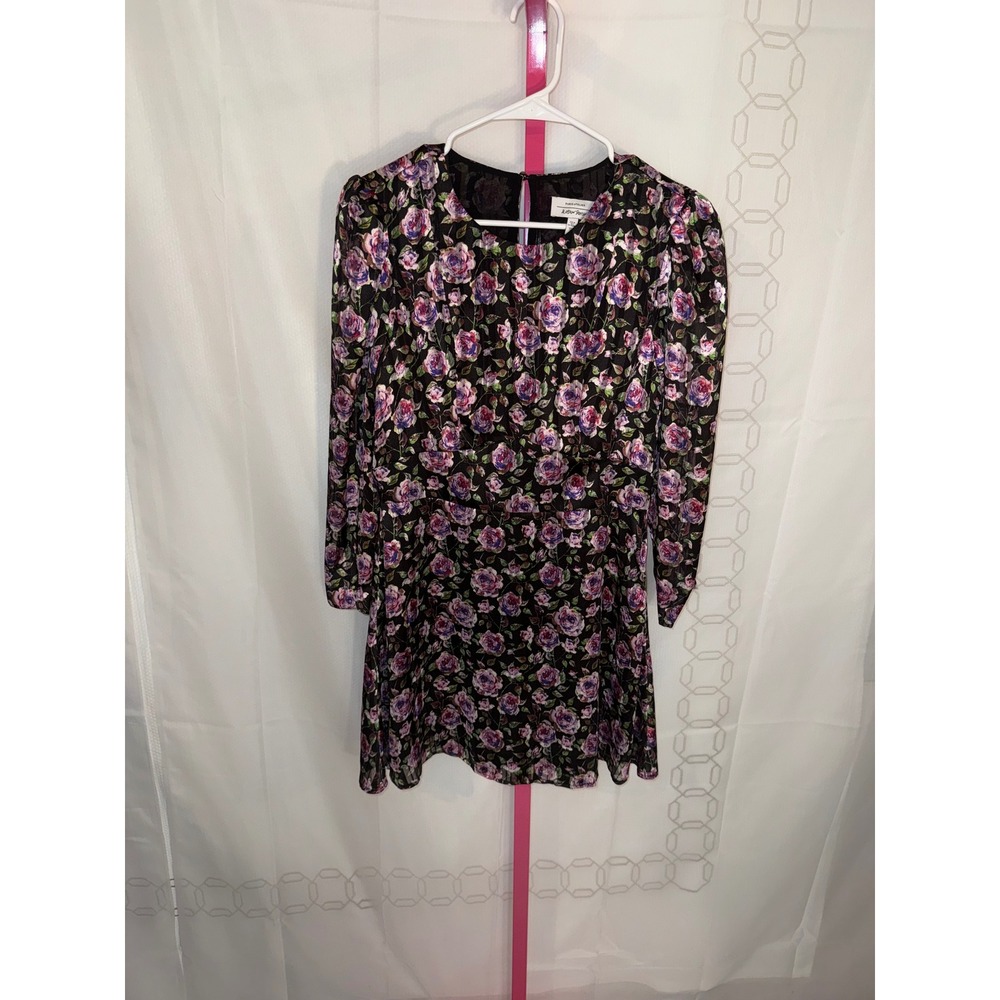 And Other Stories Paris Atelier Black Floral Puff Sleeve Mini Dress Size 38‎